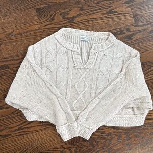 Urban Outfitters cropped Oversized Women's Cream Cable Knit Sweater/SMALL